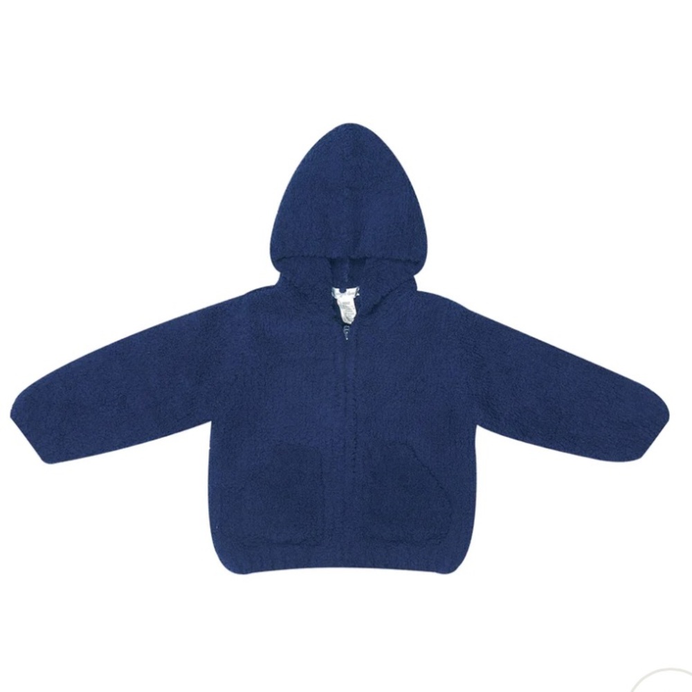 Angel Dear CHENILLE HOODIE - NAVY - 6/12M